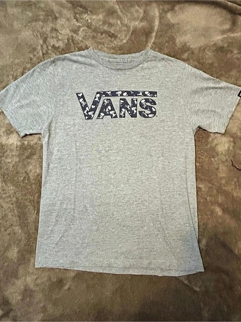 Vans Peanuts Snoopy Box Logo T-Shirt Size M (8) Gray